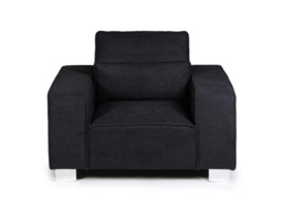 Broadgate Armchair with Cushion Black Kensington Fabric - thumbnail 1