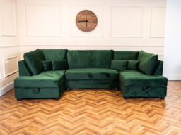 Meridian Green Sofa Bed with Storage U Shaped - thumbnail 2