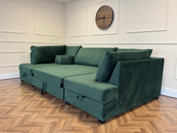 Meridian Green Sofa Bed with Storage U Shaped - thumbnail 9