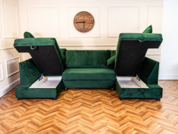 Meridian Green Sofa Bed with Storage U Shaped - thumbnail 5