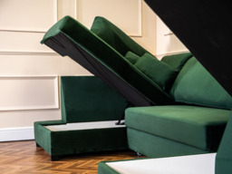 Meridian Green Sofa Bed with Storage U Shaped - thumbnail 6
