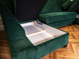 Meridian Green Sofa Bed with Storage U Shaped - thumbnail 8