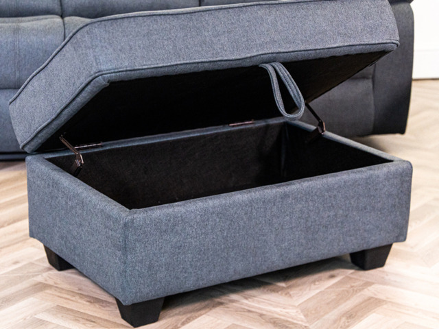 Sorrentino Storage Ottoman Grey Chenille - image 1