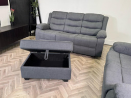Sorrentino Storage Ottoman Grey Chenille - thumbnail 3