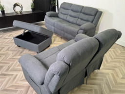 Sorrentino Storage Ottoman Grey Chenille - thumbnail 5