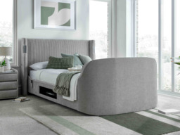 Darras TV Bed Frame with Dolby Atmos System Grey Fabric - thumbnail 1