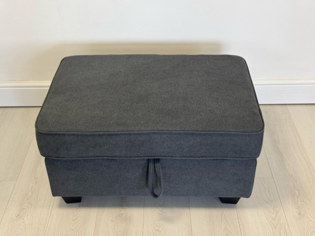 Naples Storage Ottoman Grey Chenille - image 1