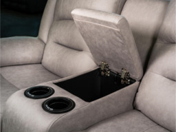 Saxon 2 Seater Electric Recliner Sofa Light Grey Suede - thumbnail 6