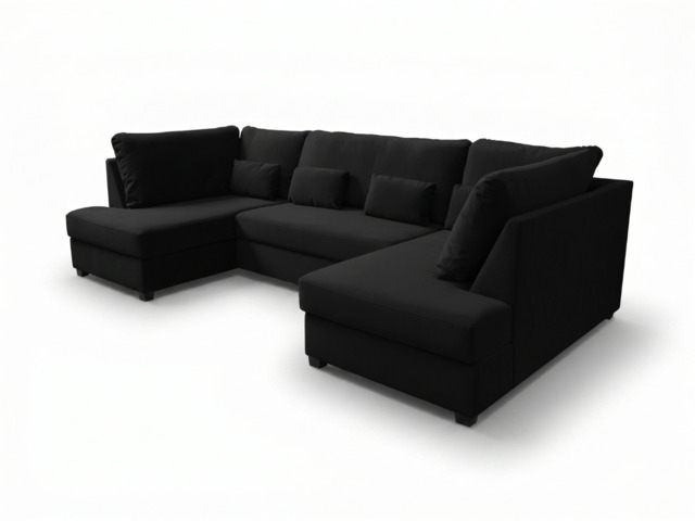 Meridian U Shape Velvet Sofa Bed with Storage - image 1
