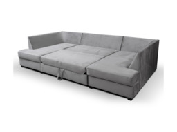 Meridian U Shape Velvet Sofa Bed with Storage - thumbnail 7