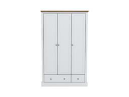 Devonshire Three Door Wardrobe with Two Drawer White - thumbnail 1