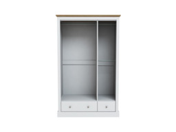 Devonshire Three Door Wardrobe with Two Drawer White - thumbnail 2