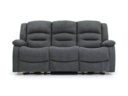 Naples 3 Seater Electric Recliner Sofa Grey Chenille Fabric