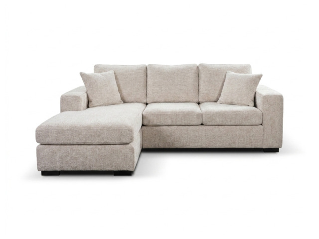 Chestnut Chaise Sofa Cream Enzo Fabric - image 1
