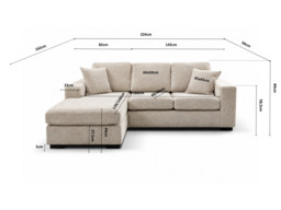 Chestnut Chaise Sofa Cream Enzo Fabric - thumbnail 7