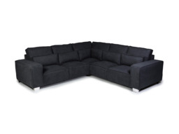 Broadgate Corner Sofa Black Kensington Fabric