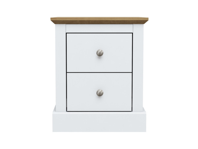 Devonshire Two Drawer Bedside Cabinet White - image 1