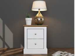 Devonshire Two Drawer Bedside Cabinet White - thumbnail 2