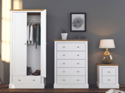 Devonshire Two Drawer Bedside Cabinet White - thumbnail 3