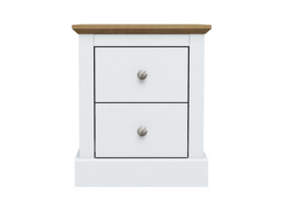Devonshire Two Drawer Bedside Cabinet White - thumbnail 1