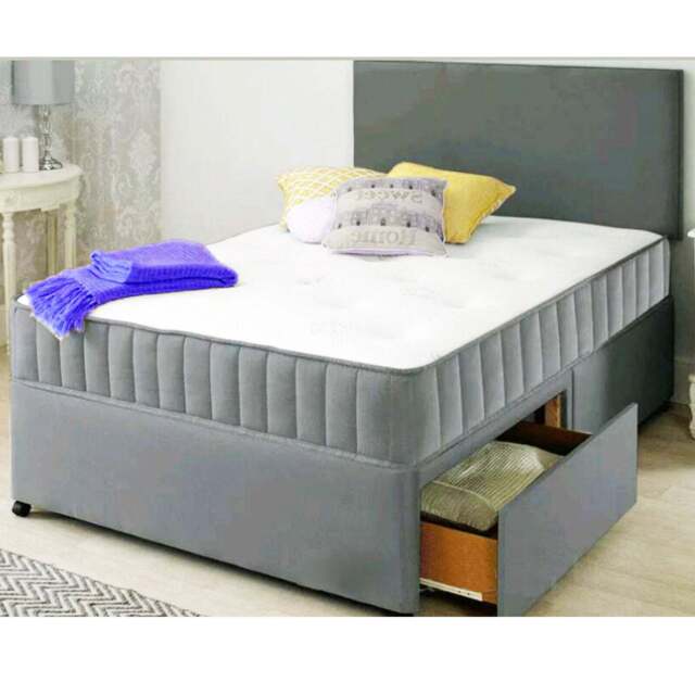 Divan Bed Grey + Balmoral Orthopaedic Memory Mattress - image 1