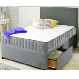 Divan Bed Grey + Balmoral Orthopaedic Memory Mattress