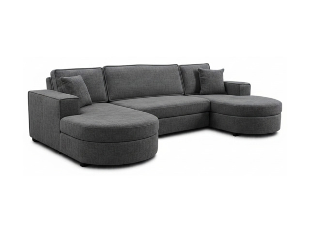 Belrosa Enzo Slate Grey U Shaped Sofa Bed with Storage - image 1