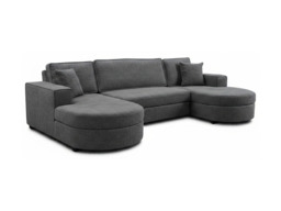 Belrosa Enzo Slate Grey U Shaped Sofa Bed with Storage