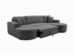 Belrosa Enzo Slate Grey U Shaped Sofa Bed with Storage - thumbnail 2