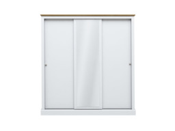 Devonshire Sliding Three Door Wardrobe White with Mirror