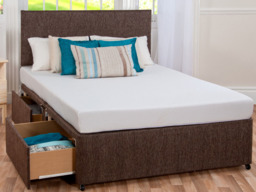 Divan Bed Set with Memory Touch Mattress and Headboard