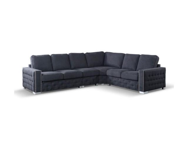 Olivia Corner Sofa 6 Seater Universal Corner Black - image 1
