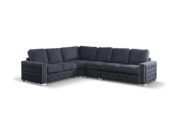Olivia Corner Sofa 6 Seater Universal Corner Black - thumbnail 3