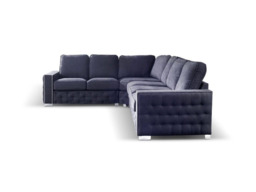 Olivia Corner Sofa 6 Seater Universal Corner Black - thumbnail 2