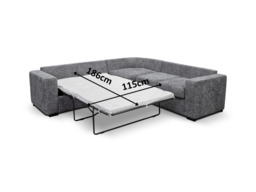 Chestnut Sofa Bed Slate Enzo Fabric - thumbnail 5