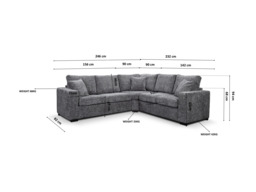 Chestnut Sofa Bed Slate Enzo Fabric - thumbnail 4