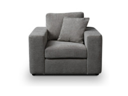 Chestnut Slate Armchair with Cushion Enzo Fabric - thumbnail 1