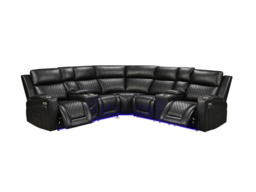 Foster Electric Recliner Corner Sofa Aire Leather - thumbnail 1