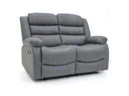 Sorrentino 3+2 Recliner Sofa Set in Grey Aire Leather - thumbnail 3
