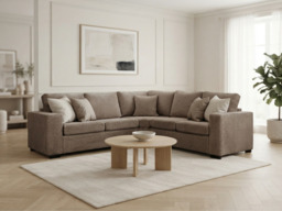 Chestnut Espresso Corner Sofa Enzo Fabric - thumbnail 2