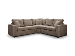 Chestnut Espresso Corner Sofa Enzo Fabric - thumbnail 1