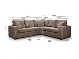 Chestnut Espresso Corner Sofa Enzo Fabric - thumbnail 5