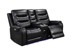 Forbes 3+2 Electric Recliner Sofa Set Aire Leather - thumbnail 4
