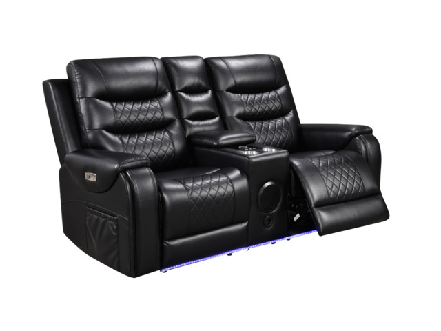 Forbes Electric Recliner 2 Seater Sofa Aire Leather - image 1