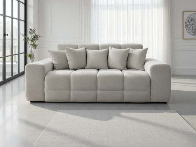 Jacob Ribbed 3-Seater Sofa - Beige
