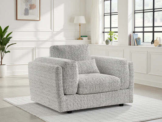 Bari Cosy Fabric Armchair Sofa for Relaxed Living Spaces - Grey