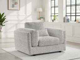 Bari Cosy Fabric Armchair Sofa for Relaxed Living Spaces - Grey
