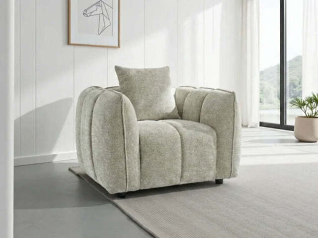 Venice Fabric Armchair Sofa with Plush Comfort Design - Beige