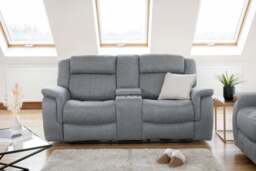 Linden Plush Grey 2-Seater Electric Recliner Sofa - Ultimate Comfort Lounge - thumbnail 1