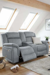 Linden Plush Grey 2-Seater Electric Recliner Sofa - Ultimate Comfort Lounge - thumbnail 3